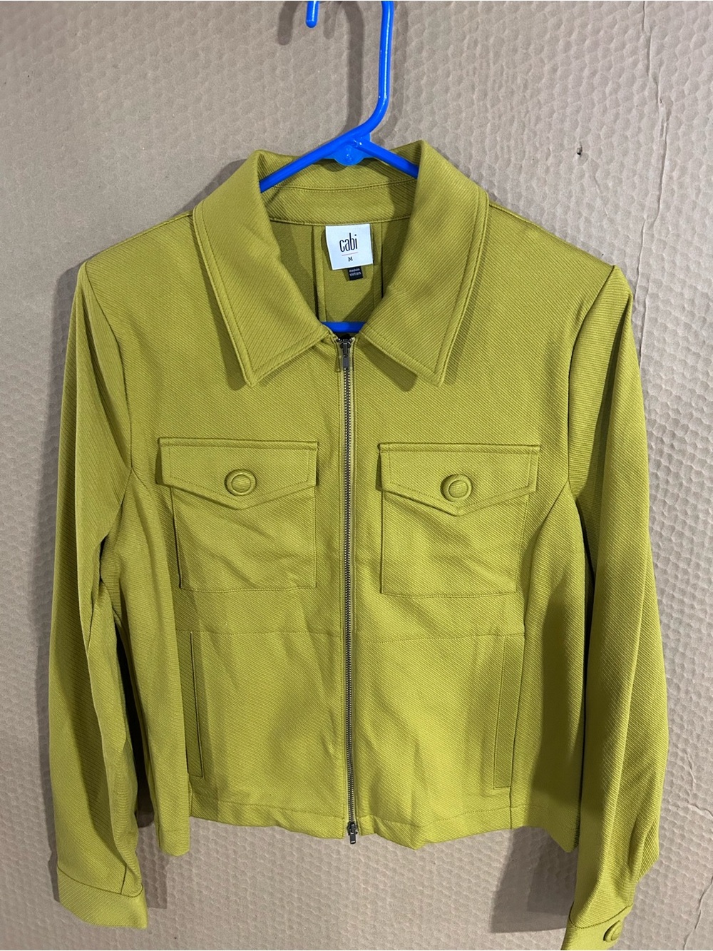 CAbi Lime Green Zip-Front Shirt Jacket